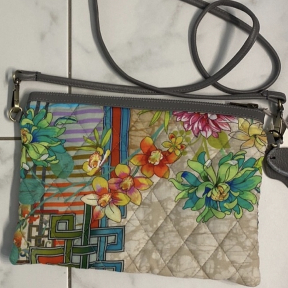 Johnny Was Multicolor Floral Crossbody Bag
